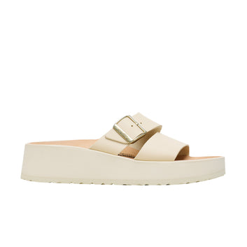 Almina Exquisite Plateau-Wedge Ecru Glattleder