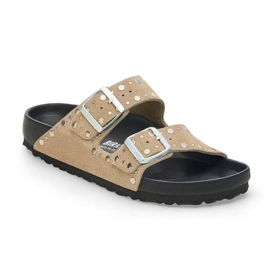 Arizona Exquisite Rivets Taupe Wildleder