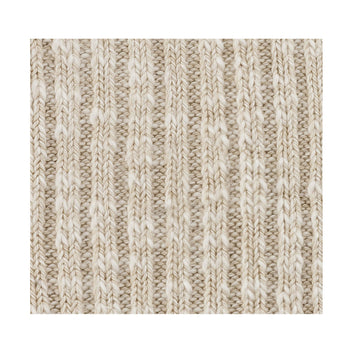 Baumwollsocke mit Flammgarn Beige Weiß
