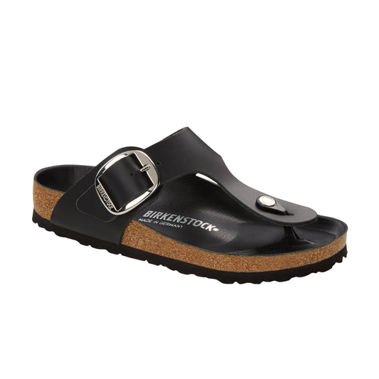 Gizeh Big Buckle Schwarzes Glattleder