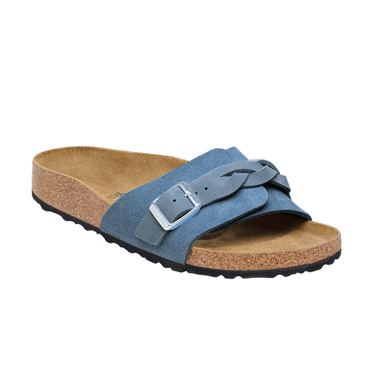Oita Geflochtenes elementares blaues Wildleder